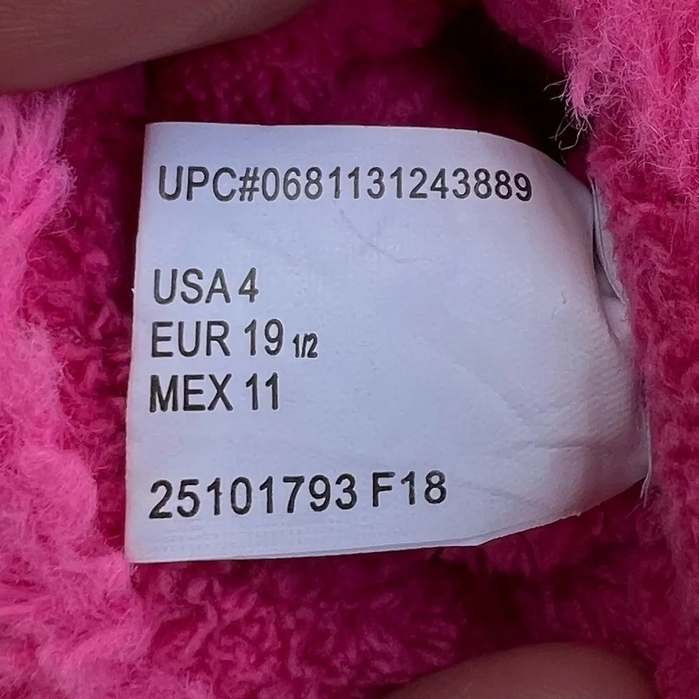- Monster Pink is Furry Slippers SZ 4! EUC!